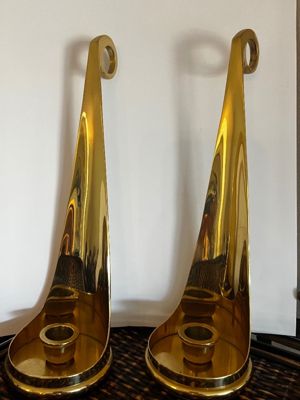 Partylite Hampton 12” Y2K Vintage Pair of Solid Brass Candle Holders